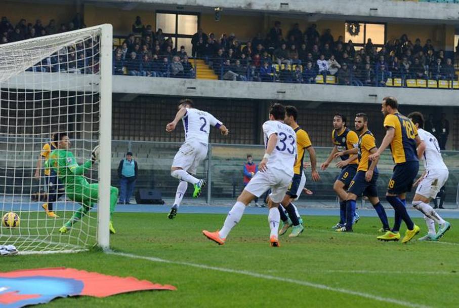 Rodriguez porta avanti la Fiorentina al Bentegodi contro il Verona. Ansa